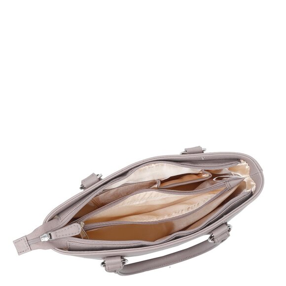 Top-Handle Tote Bag – Vegan Leather Women's Mauve Satchel Purse or Shoulder Bag - Picture 5 of 11